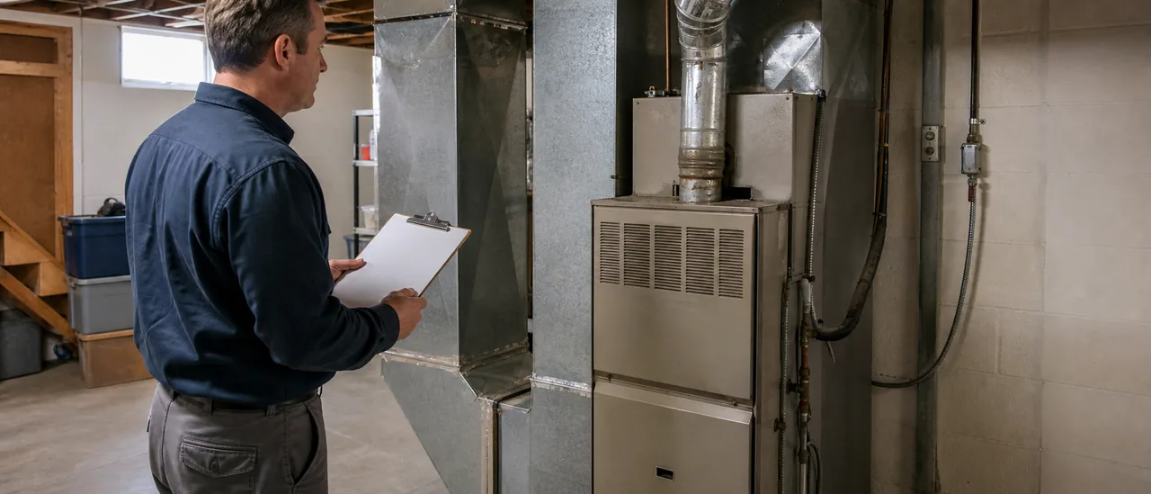 Educational illustration explaining how much does it cost to replace an old furnace.