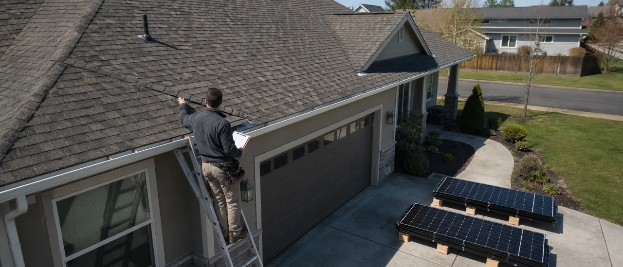Educational illustration explaining should i get a roof inspection before installing solar panels.