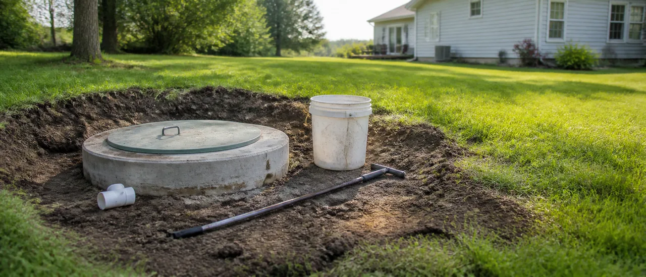 Educational illustration explaining how much does it cost to fix septic tank defects.